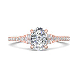 14K Gold Pink Micropave Engagement Ring from the Micropave collection - DERM84_14KP_Ov_8X6_Prm_H-I_SI1