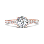 14K Gold Pink Micropave Engagement Ring from the Micropave collection - DERM84_14KP_Rd_7.0_Prm_H-I_SI1