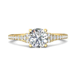 14K Gold Yellow Micropave Engagement Ring from the Micropave collection - DERM84_14KY_Rd_7.0_Prm_H-I_SI1