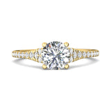 14K Gold Yellow Micropave Engagement Ring from the Micropave collection - DERM84_14KY_Rd_7.0_Prm_H-I_SI1