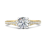 14K Gold Yellow/White Micropave Engagement Ring from the Micropave collection - DERM84_14KYW_Rd_7.0_Prm_H-I_SI1