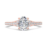 18K Gold Pink Micropave Engagement Ring from the Micropave collection - DERM84_18KP_Ov_8X6_Prm_H-I_SI1