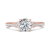 18K Gold Pink Micropave Engagement Ring from the Micropave collection - DERM84_18KP_Rd_7.0_Prm_H-I_SI1