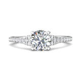 18K Gold White Micropave Engagement Ring from the Micropave collection - DERM84_18KW_Rd_7.0_Prm_H-I_SI1