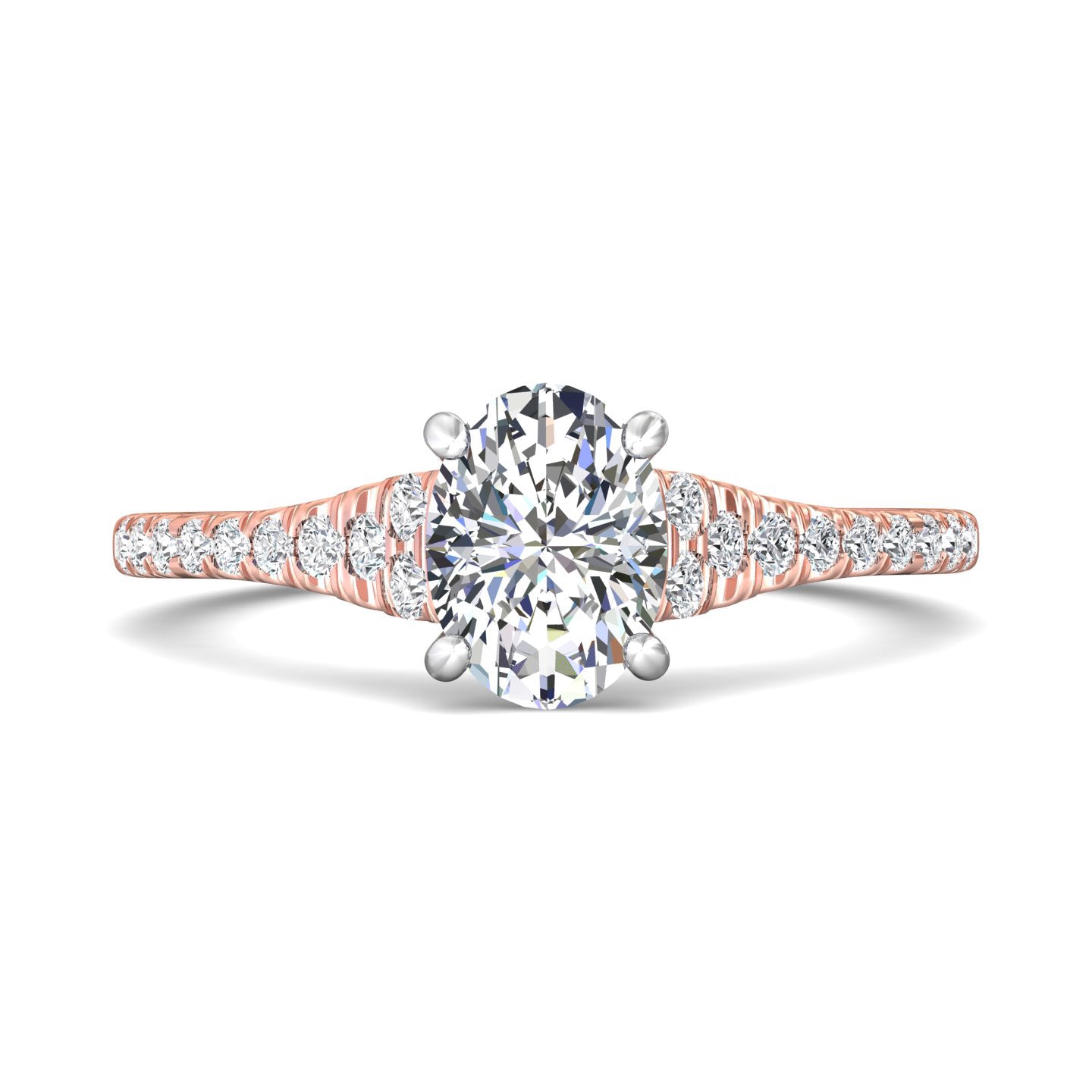 18K Gold White/Pink Micropave Engagement Ring from the Micropave collection - DERM84_18KWP_Ov_8X6_Prm_H-I_SI1