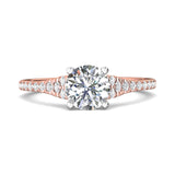 18K Gold White/Pink Micropave Engagement Ring from the Micropave collection - DERM84_18KWP_Rd_7.0_Prm_H-I_SI1