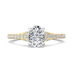 18K Gold White/Yellow Micropave Engagement Ring from the Micropave collection - DERM84_18KWY_Ov_8X6_Prm_H-I_SI1