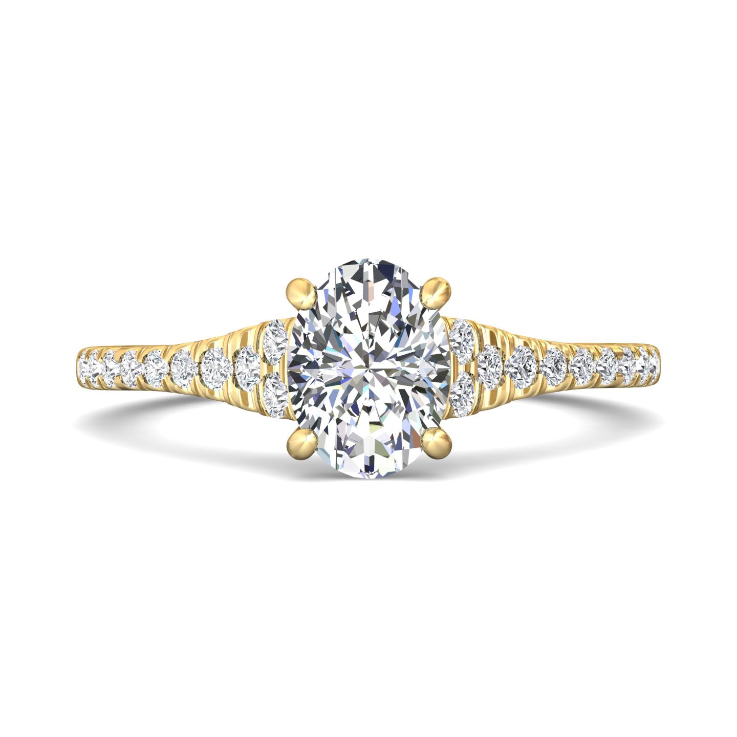 18K Gold Yellow Micropave Engagement Ring from the Micropave collection - DERM84_18KY_Ov_8X6_Prm_H-I_SI1