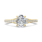 18K Gold Yellow Micropave Engagement Ring from the Micropave collection - DERM84_18KY_Ov_8X6_Prm_H-I_SI1
