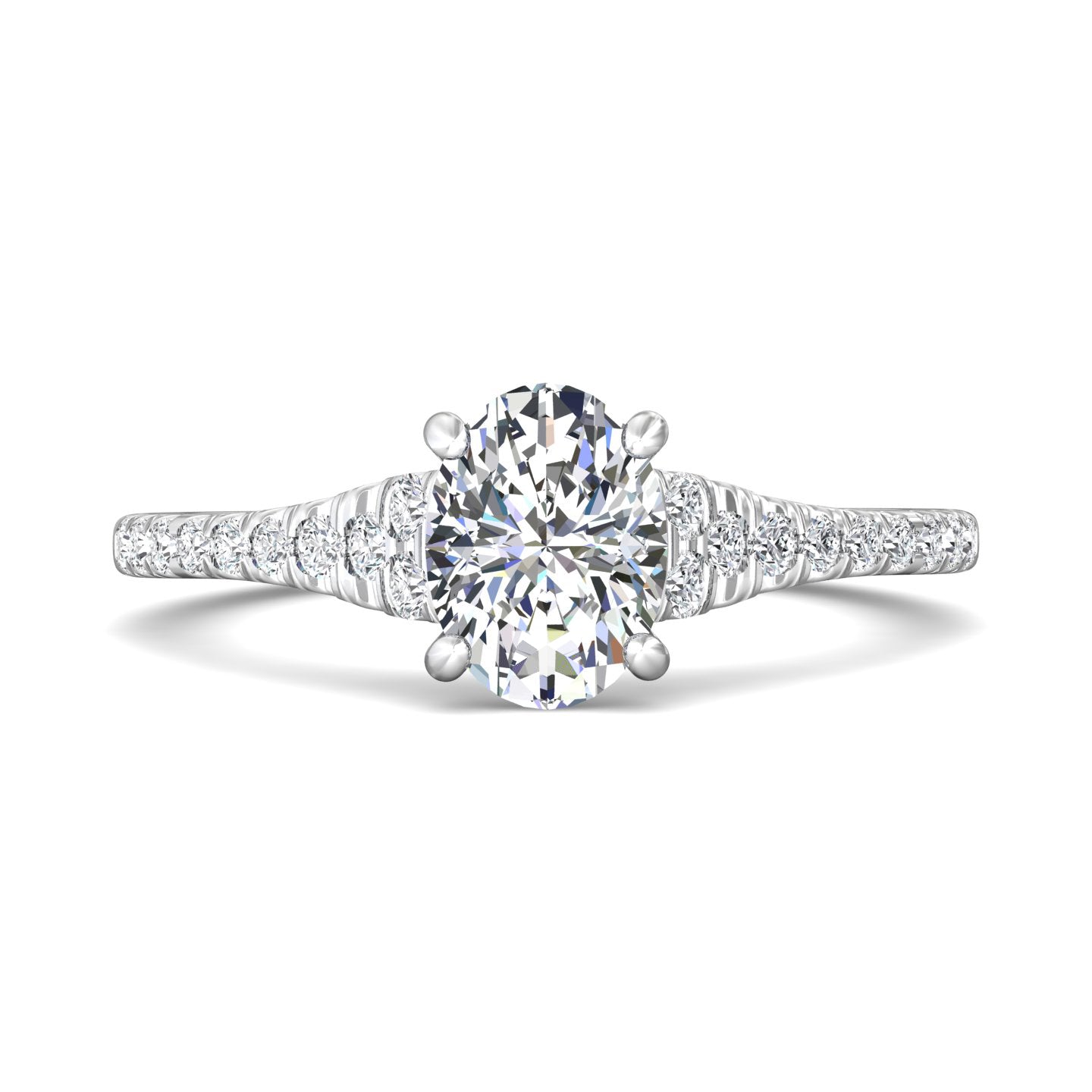 Platinum White Micropave Engagement Ring from the Micropave collection - DERM84_PlatW_Ov_8X6_Prm_H-I_SI1