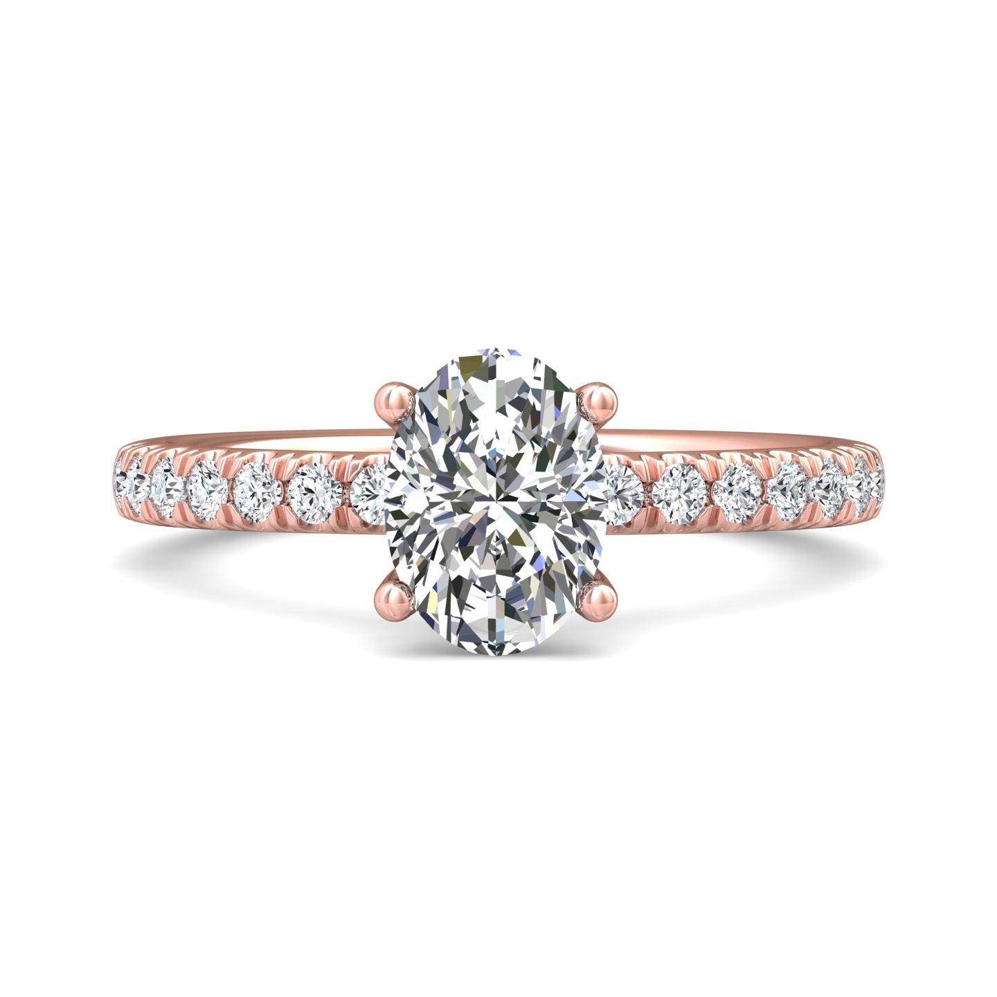 14K Gold Pink Micropave Engagement Ring from the Micropave collection - DERM89_14KP_Ov_8.5X6.25_Prm_H-I_SI1