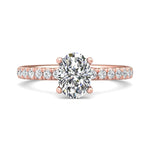 14K Gold Pink Micropave Engagement Ring from the Micropave collection - DERM89_14KP_Ov_8.5X6.25_Prm_H-I_SI1