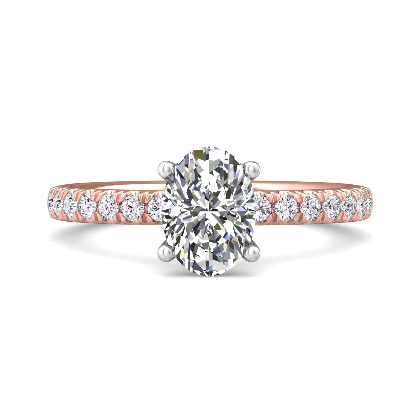 14K Gold Pink/White Micropave Engagement Ring from the Micropave collection - DERM89_14KPW_Ov_8.5X6.25_Prm_H-I_SI1