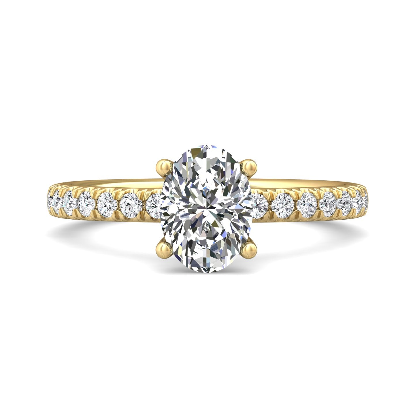 14K Gold Yellow Micropave Engagement Ring from the Micropave collection - DERM89_14KY_Ov_8.5X6.25_Prm_H-I_SI1