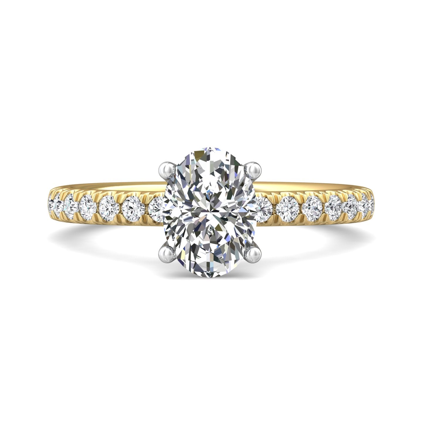 14K Gold Yellow/White Micropave Engagement Ring from the Micropave collection - DERM89_14KYW_Ov_8.5X6.25_Prm_H-I_SI1