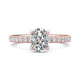 18K Gold Pink Micropave Engagement Ring from the Micropave collection - DERM89_18KP_Ov_8.5X6.25_Prm_H-I_SI1