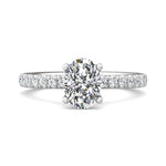 18K Gold White Micropave Engagement Ring from the Micropave collection - DERM89_18KW_Ov_8.5X6.25_Prm_H-I_SI1