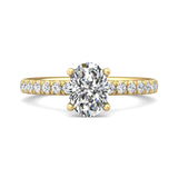 18K Gold Yellow Micropave Engagement Ring from the Micropave collection - DERM89_18KY_Ov_8.5X6.25_Prm_H-I_SI1