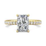 18K Gold Yellow Micropave Engagement Ring from the Micropave collection - DERM89_18KY_Rad_9.5X6.5_Prm_H-I_SI1
