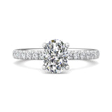 Platinum White Micropave Engagement Ring from the Micropave collection - DERM89_PlatW_Ov_8.5X6.25_Prm_H-I_SI1