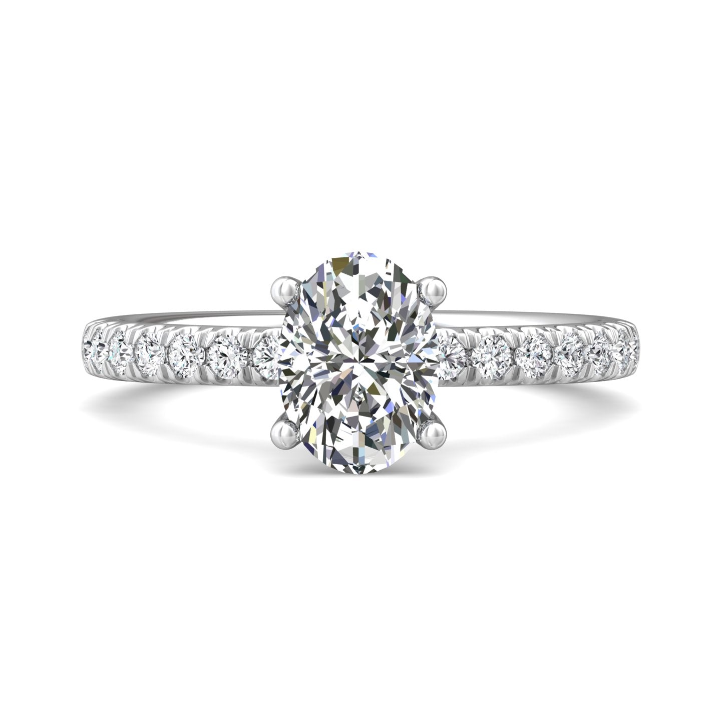 Platinum White Micropave Engagement Ring from the Micropave collection - DERM89_PlatW_Ov_8.5X6.25_Prm_H-I_SI1