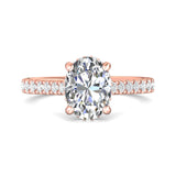 14K Gold Pink Micropave Engagement Ring from the Micropave collection - DERM91M_14KP_Ov_9.7X7.2_Prm_H-I_SI1