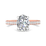 14K Gold Pink/White Micropave Engagement Ring from the Micropave collection - DERM91M_14KPW_Ov_9.7X7.2_Prm_H-I_SI1