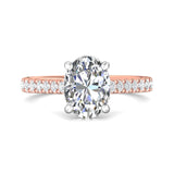14K Gold Pink/White Micropave Engagement Ring from the Micropave collection - DERM91M_14KPW_Ov_9.7X7.2_Prm_H-I_SI1