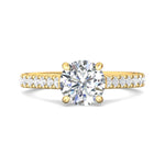 14K Gold Yellow Micropave Engagement Ring from the Micropave collection - DERM91M_14KY_Rd_7.5_Prm_H-I_SI1