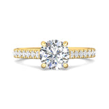 14K Gold Yellow Micropave Engagement Ring from the Micropave collection - DERM91M_14KY_Rd_7.5_Prm_H-I_SI1