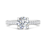 18K Gold White Micropave Engagement Ring from the Micropave collection - DERM91M_18KW_Rd_7.5_Prm_H-I_SI1
