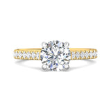 18K Gold White/Yellow Micropave Engagement Ring from the Micropave collection - DERM91M_18KWY_Rd_7.5_Prm_H-I_SI1