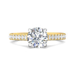 18K Gold White/Yellow Micropave Engagement Ring from the Micropave collection - DERM91M_18KWY_Rd_7.5_Prm_H-I_SI1