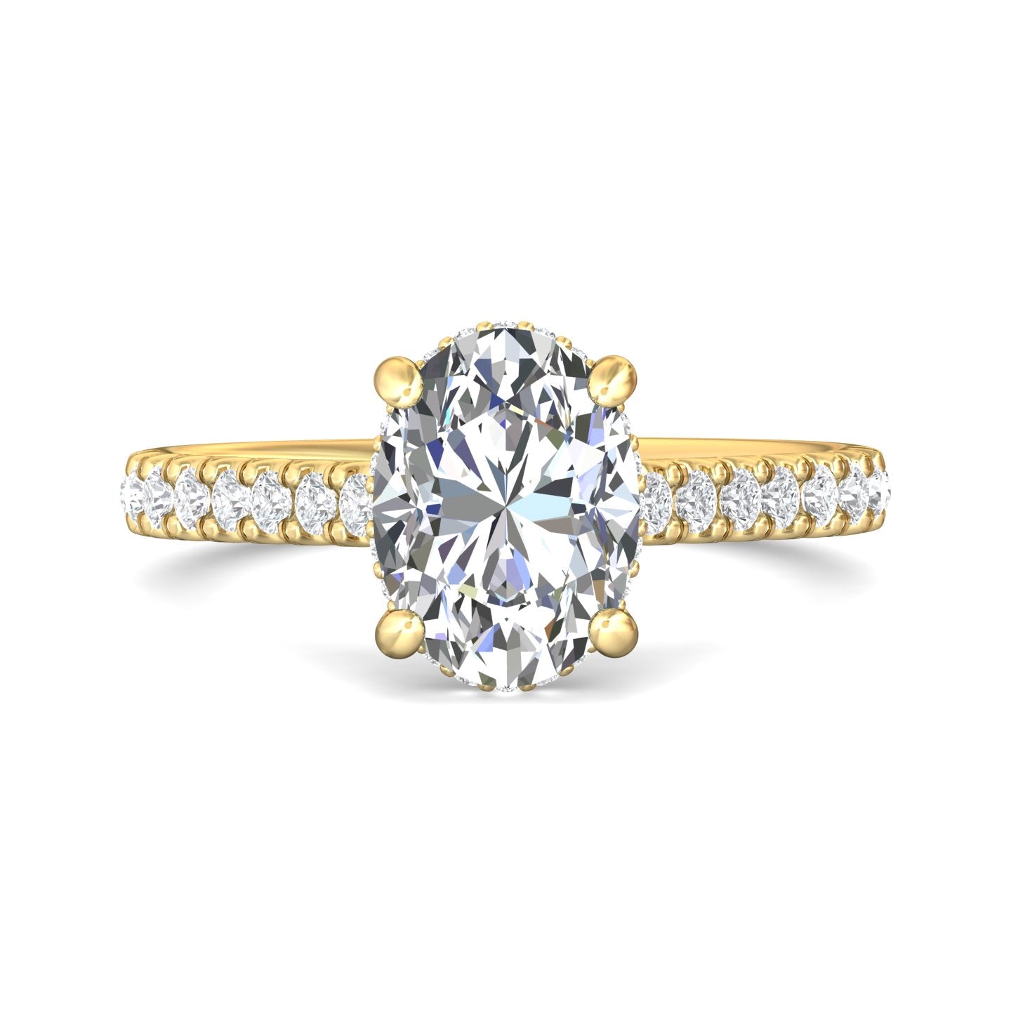 18K Gold Yellow Micropave Engagement Ring from the Micropave collection - DERM91M_18KY_Ov_9.7X7.2_Prm_H-I_SI1
