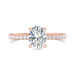 14K Gold Pink Micropave Engagement Ring from the Micropave collection - DERM92XS_14KP_Ov_8x6_Prm_H-I_SI1