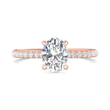 14K Gold Pink Micropave Engagement Ring from the Micropave collection - DERM92XS_14KP_Ov_8x6_Prm_H-I_SI1