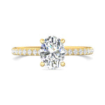 14K Gold Yellow Micropave Engagement Ring from the Micropave collection - DERM92XS_14KY_Ov_8X6_Prm_H-I_SI1
