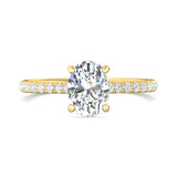 14K Gold Yellow Micropave Engagement Ring from the Micropave collection - DERM92XS_14KY_Ov_8X6_Prm_H-I_SI1