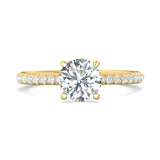 14K Gold Yellow Micropave Engagement Ring from the Micropave collection - DERM92XS_14KY_Rd_6.5_Prm_H-I_SI1