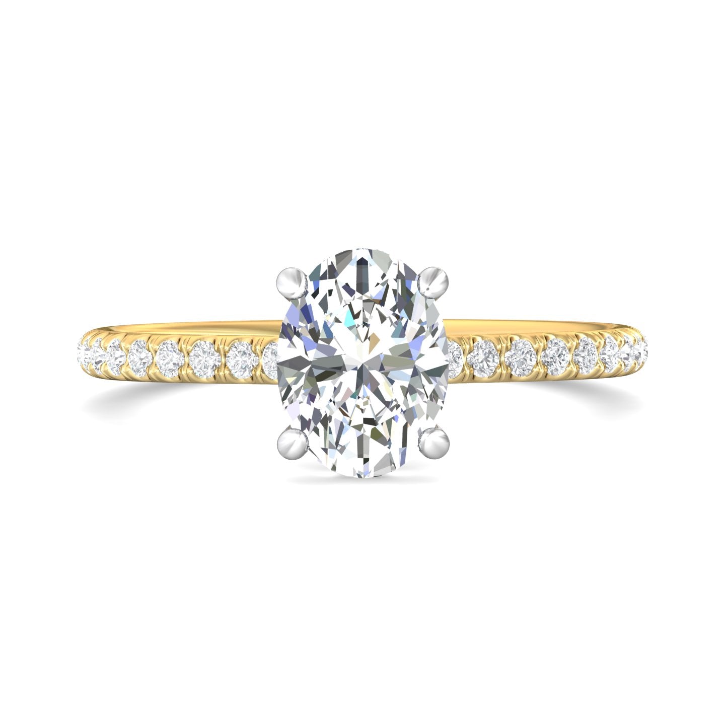 14K Gold Yellow/White Micropave Engagement Ring from the Micropave collection - DERM92XS_14KYW_Ov_8x6_Prm_H-I_SI1