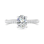 18K Gold White Micropave Engagement Ring from the Micropave collection - DERM92XS_18KW_Ov_8X6_Prm_H-I_SI1