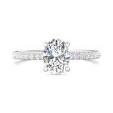 18K Gold White Micropave Engagement Ring from the Micropave collection - DERM92XS_18KW_Ov_8X6_Prm_H-I_SI1