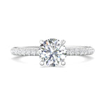 18K Gold White Micropave Engagement Ring from the Micropave collection - DERM92XS_18KW_Rd_6.5_Prm_H-I_SI1