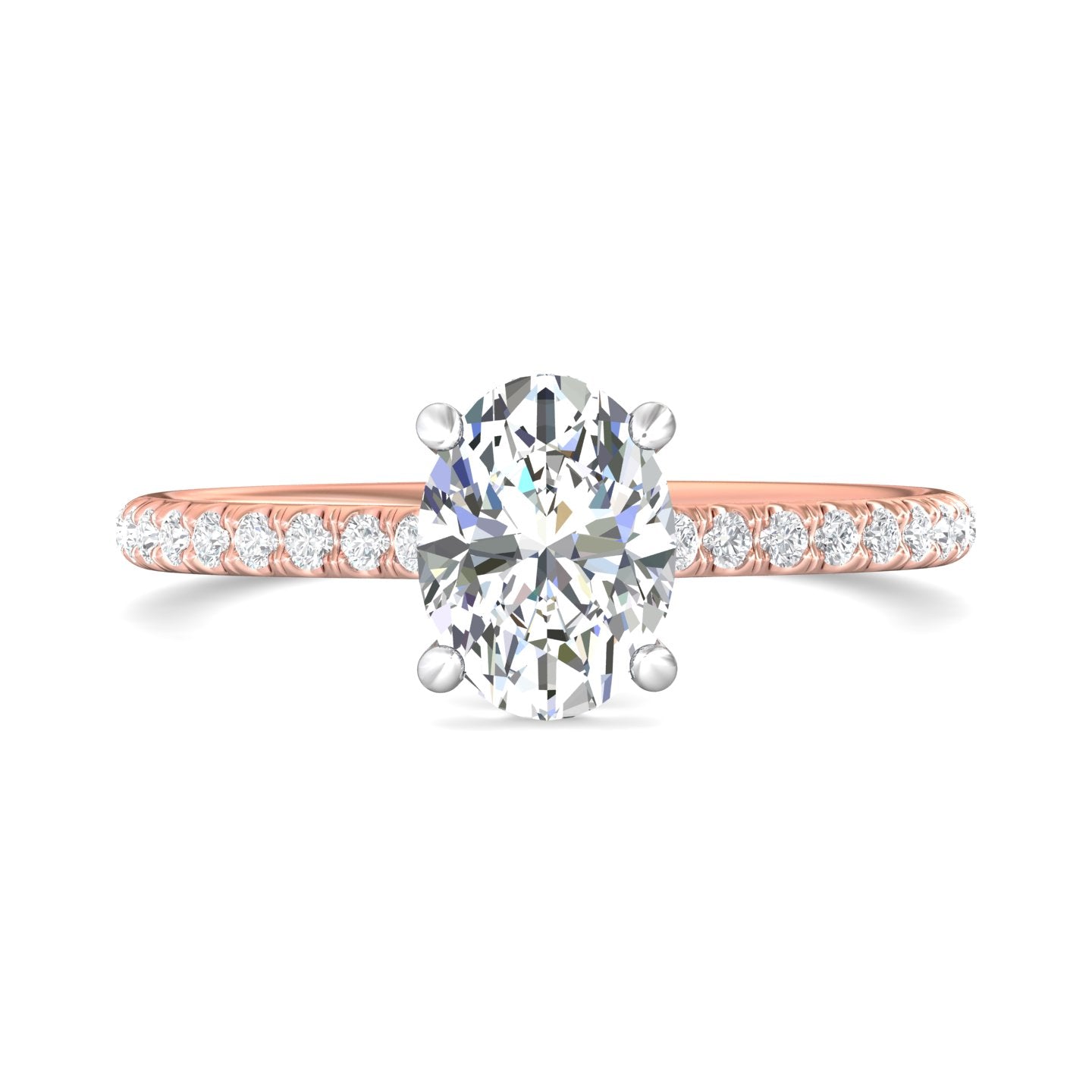 18K Gold White/Pink Micropave Engagement Ring from the Micropave collection - DERM92XS_18KWP_Ov_8x6_Prm_H-I_SI1