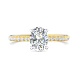 18K Gold White/Yellow Micropave Engagement Ring from the Micropave collection - DERM92XS_18KWY_Ov_8x6_Prm_H-I_SI1