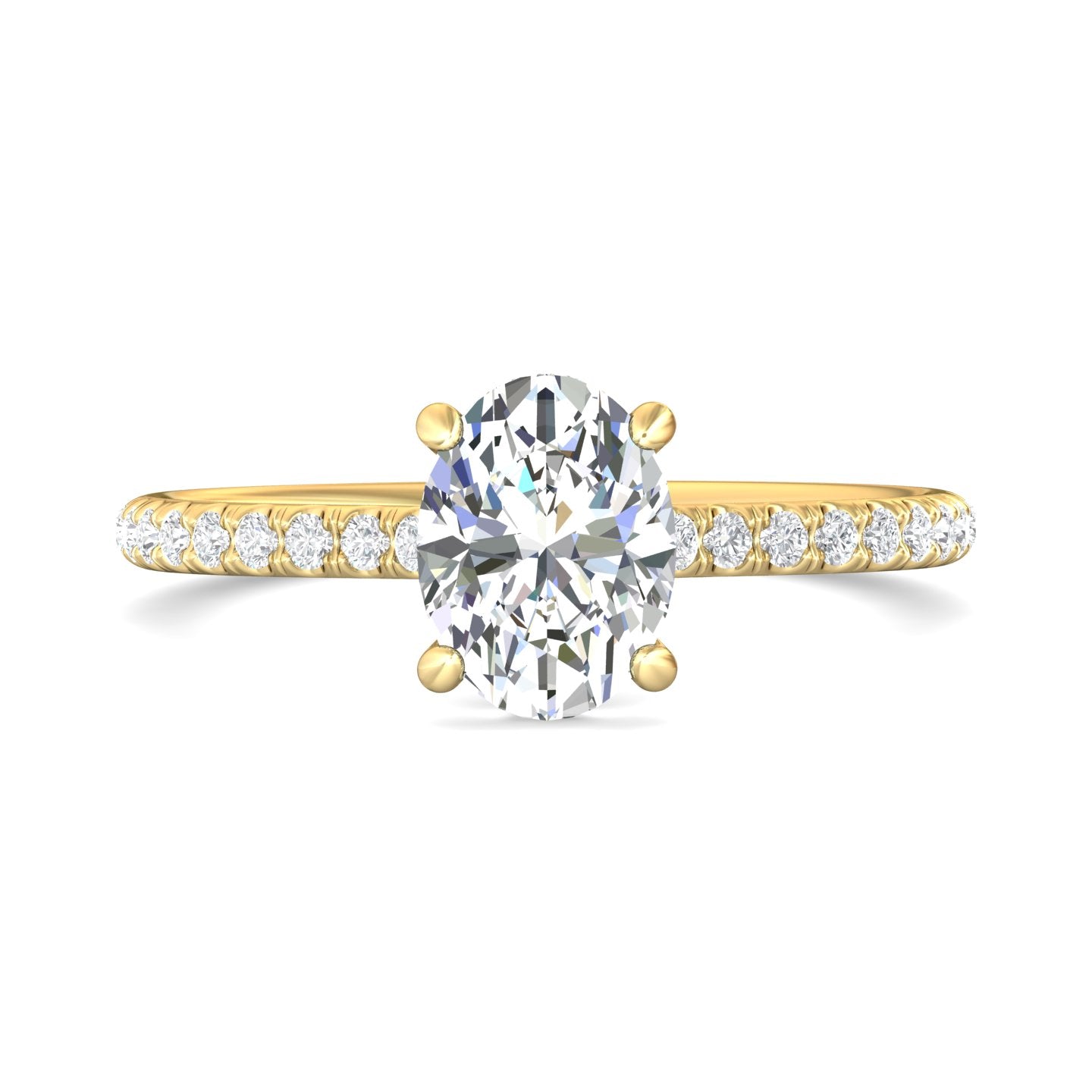 18K Gold Yellow Micropave Engagement Ring from the Micropave collection - DERM92XS_18KY_Ov_8X6_Prm_H-I_SI1