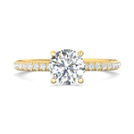 18K Gold Yellow Micropave Engagement Ring from the Micropave collection - DERM92XS_18KY_Rd_6.5_Prm_H-I_SI1