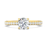 14K Gold Yellow Micropave Engagement Ring from the Micropave collection - DERM94XS_14KY_Rd_6.5_Prm_H-I_SI1