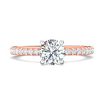 18K Gold White/Pink Micropave Engagement Ring from the Micropave collection - DERM94XS_18KWP_Rd_6.5_Prm_H-I_SI1
