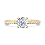 18K Gold Yellow Micropave Engagement Ring from the Micropave collection - DERM94XS_18KY_Rd_6.5_Prm_H-I_SI1
